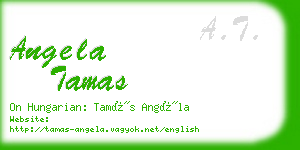 angela tamas business card